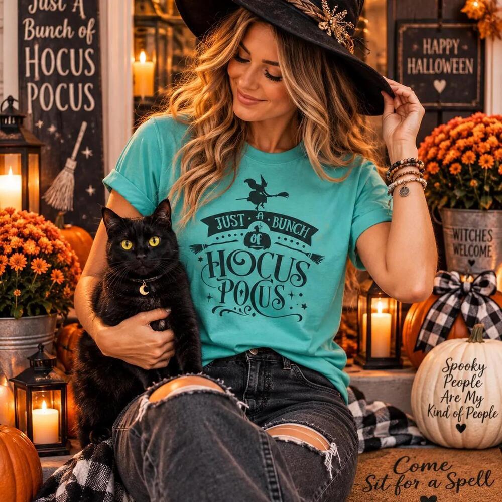 Hocus Pocus Halloween T-Shirt Witch Graphic Tee Shirt S Tee